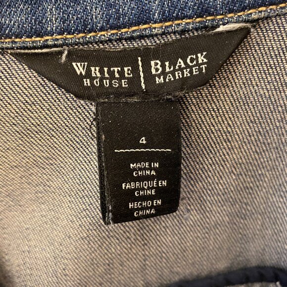 White House Black market denim jacket size 4 - Picture 3 of 4